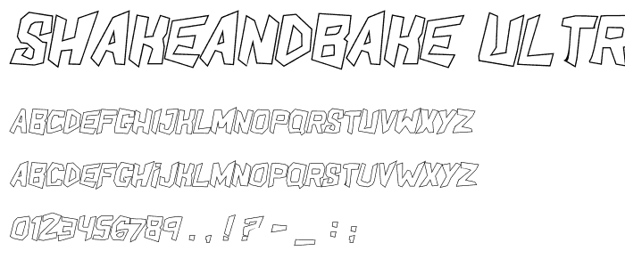 ShakeAndBake Ultra Italic font
